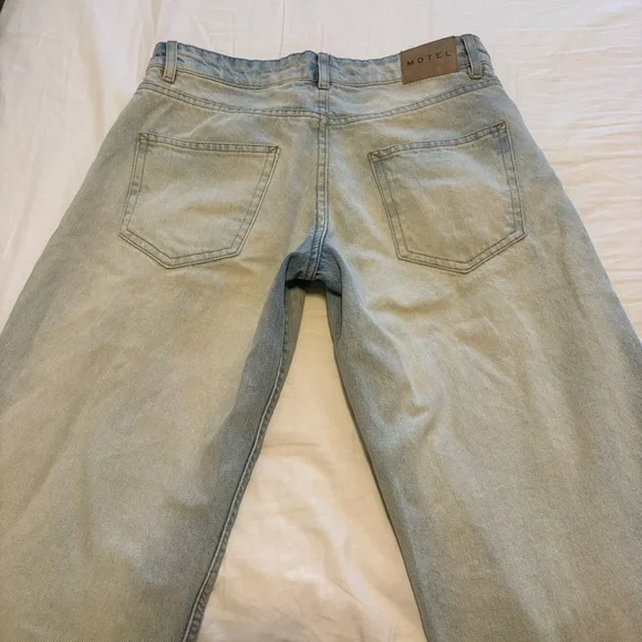 Motel Rocks Low Rise Parallel Jeans in Arctic Blue - Picture 7 of 11